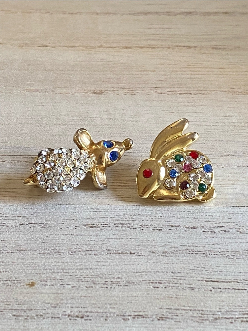 Brooch Bundle - Vintage 90s Joan Rivers “Mini Critter” Mouse & Unbranded Bunny